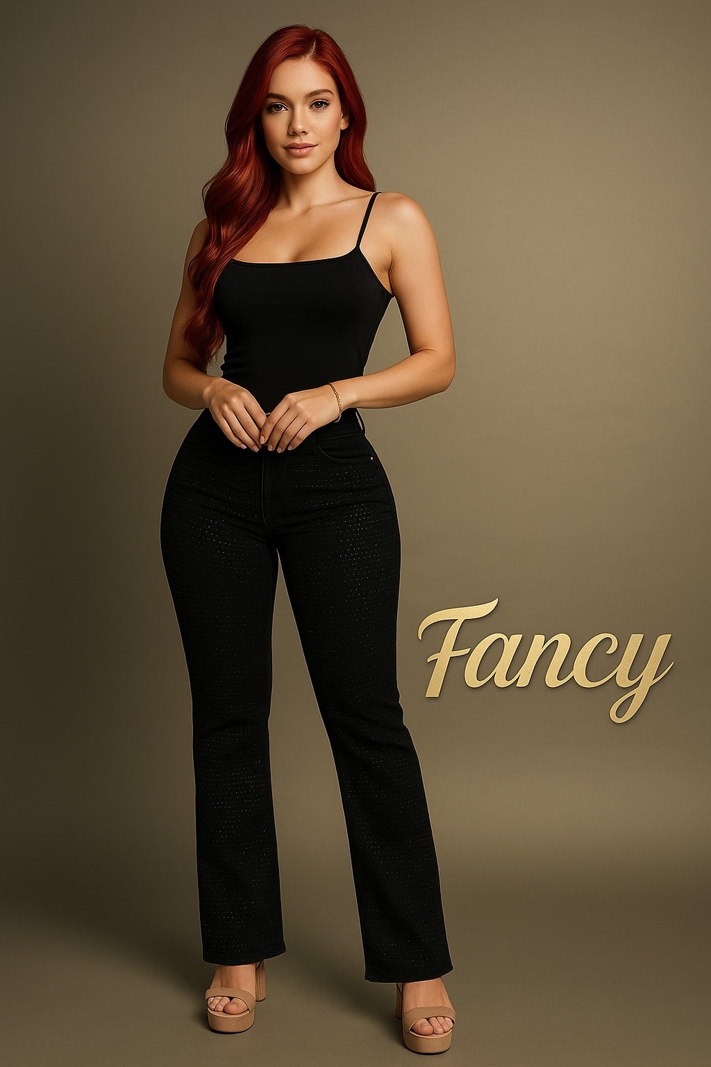 Jeans Brillo-min Jeans Negro con Brillo – Corte Semi Bata | Elegantes, Cómodos y Moldeadores - Imagen 1
