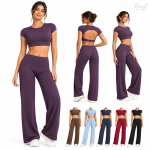 Conjunto Deportivo Mujer Crop Top + Pantalón Wide Leg