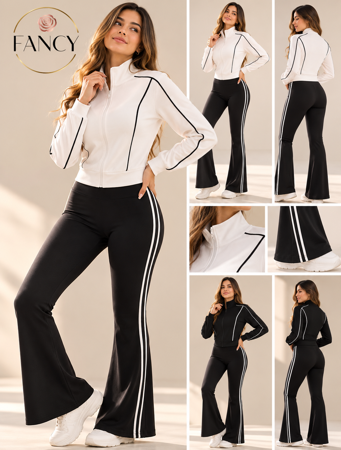 Collage de moda deportiva FANCY (1) Conjunto Depotivo Blanco y Negro - Imagen 1